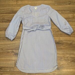 J Crew Striped Long Sleeve Dress